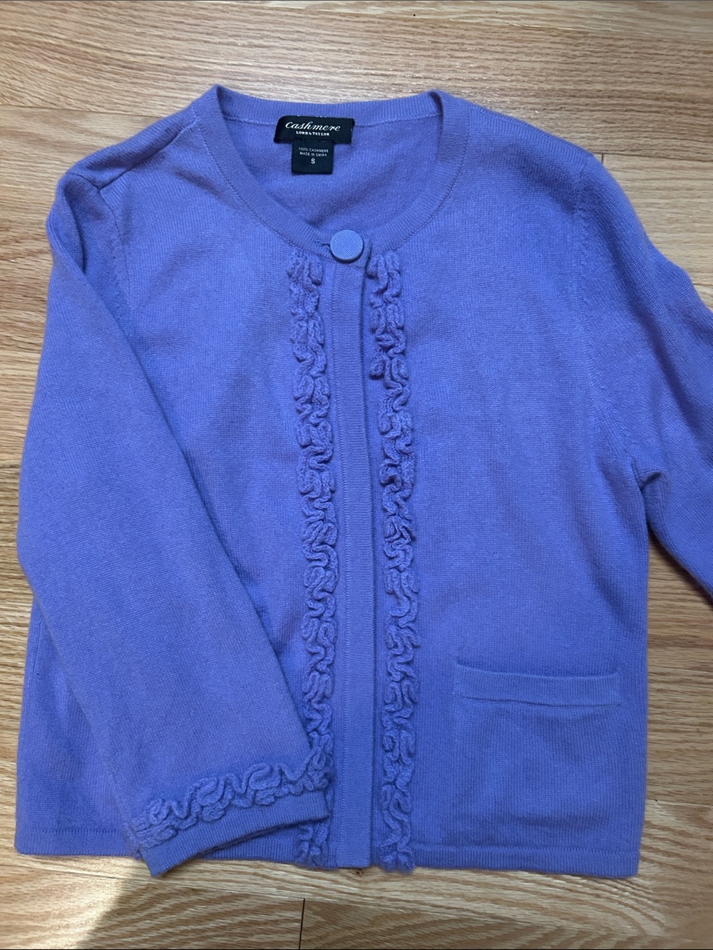 Lord & Taylor Lavender Girls' Cashmere Blend Cardigan
